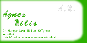 agnes milis business card